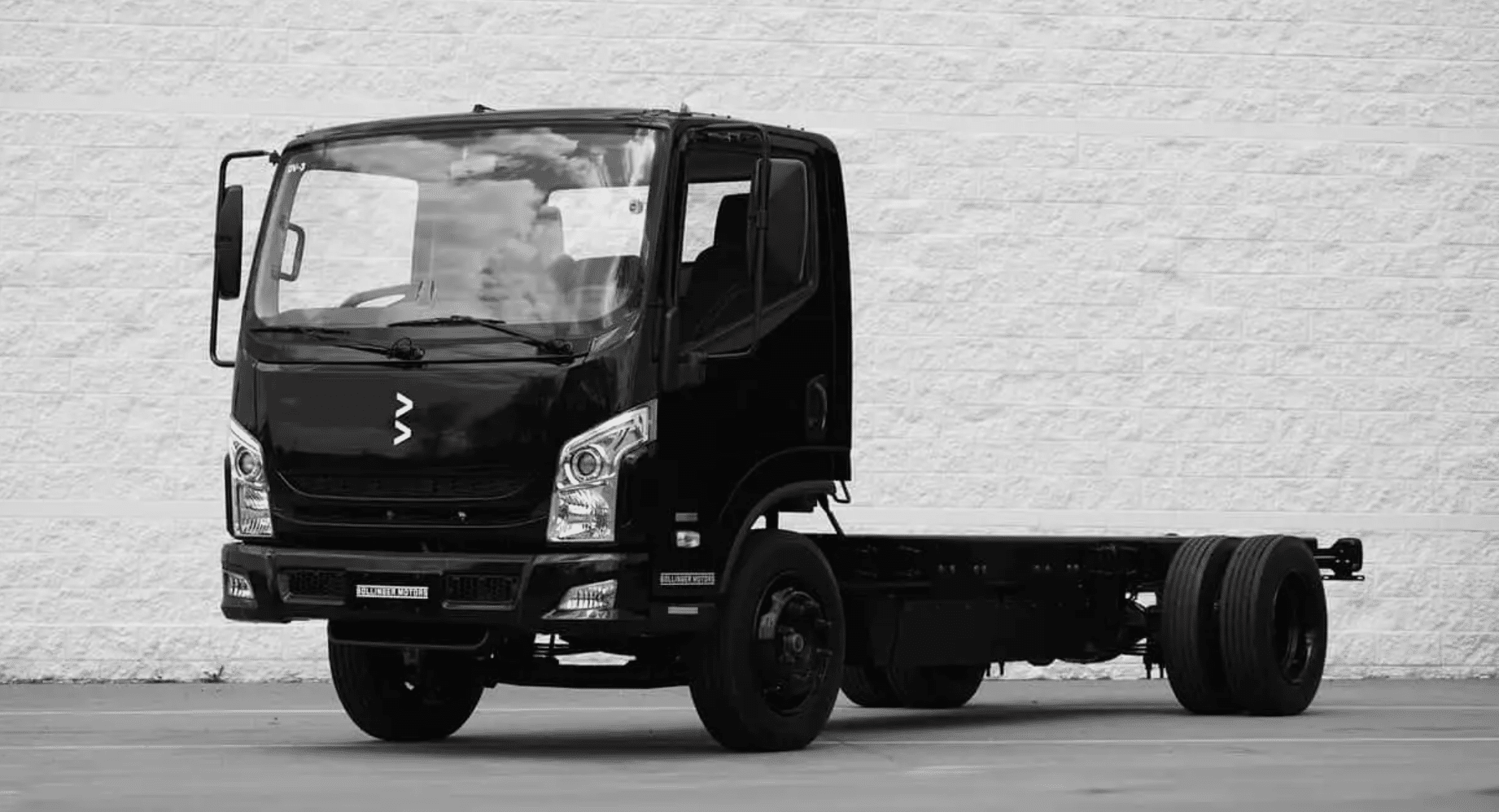 Bollinger B4 chassis cab with cab fairing
